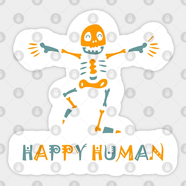 Happy human skeleton Sticker by Forart